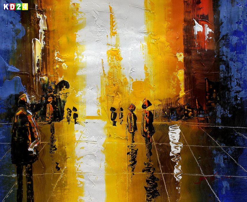 Abstrakt - Berlin Galeries Lafayette b83096 40x50cm abstraktes Ölbild handgemalt
