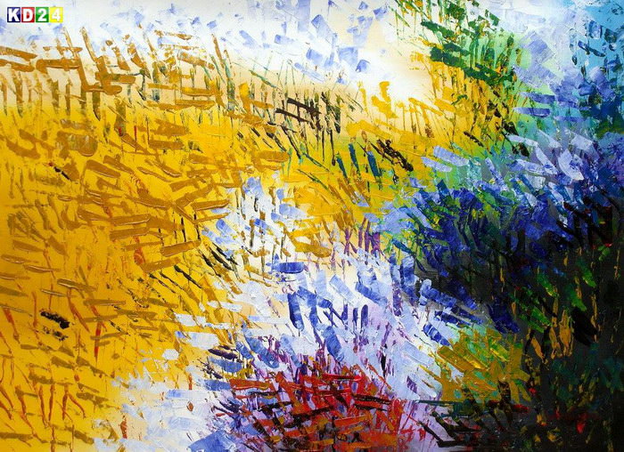 Abstrakt - Berlin Potsdamer Platz i83354 80x110cm abstraktes Ölbild handgemalt