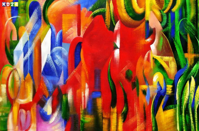 Franz Marc - Abstrakte Formen p83463 120x180cm exquisites Ölgemälde