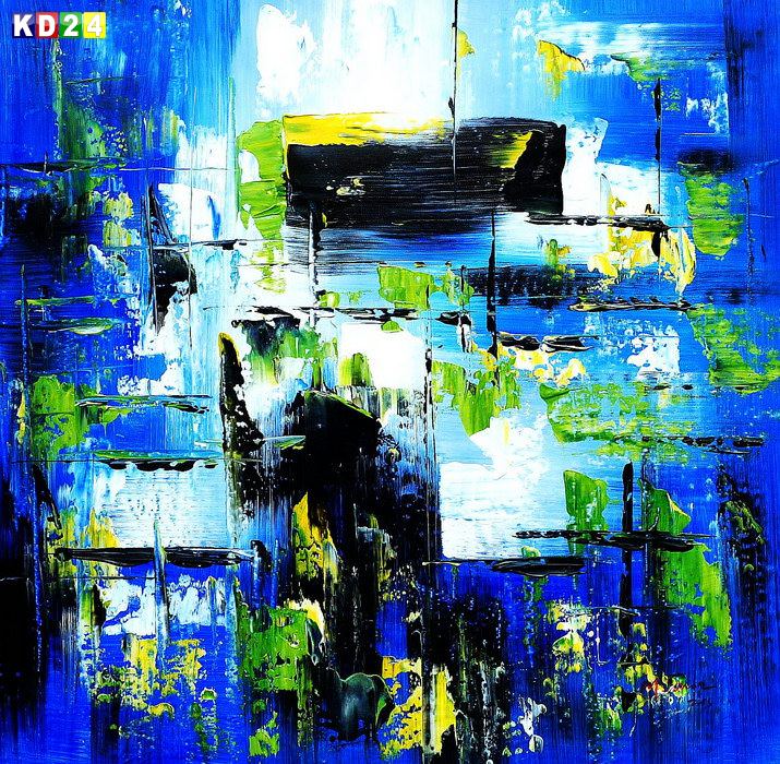 Abstrakt - Berlin im Winter e83854 60x60cm Ölgemälde handgemalt