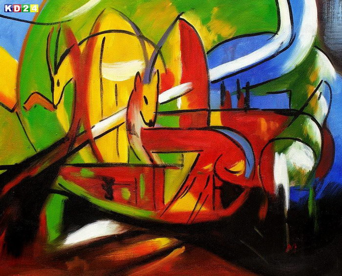 Franz Marc - Gazellen b82631 40x50cm Expressionismus Ölgemälde