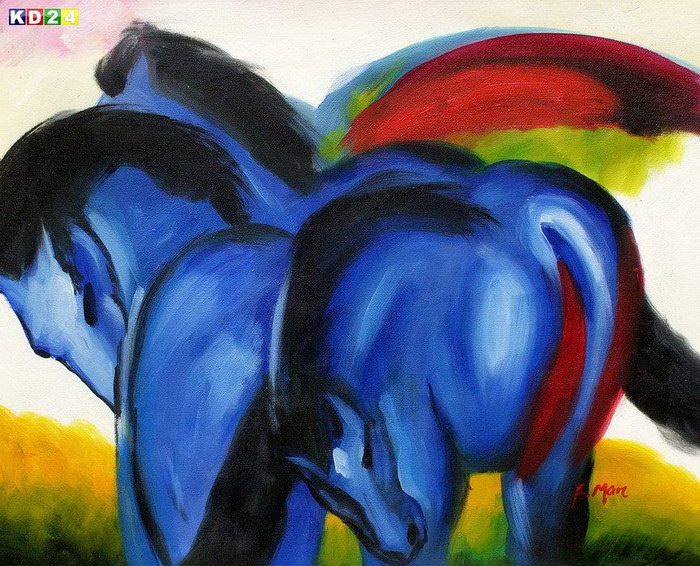 Franz Marc - Große blaue Pferde b82635 40x50cm exzellentes Ölgemälde