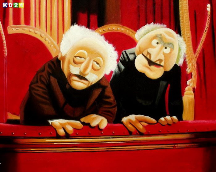 Muppet Opas Waldorf & Statler Pop Art b82639 40x50cm großartiges Ölbild