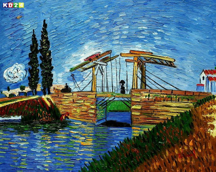 Vincent van Gogh - Brücke von Langlois in Arles b82645 40x50cm Ölbild handgemalt