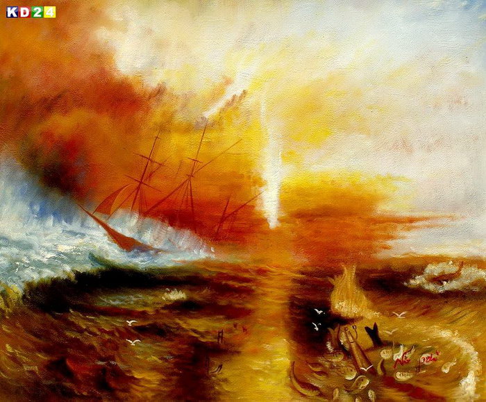 William Turner - Das Sklavenschiff c82695 50x60cm exzellentes Ölgemälde