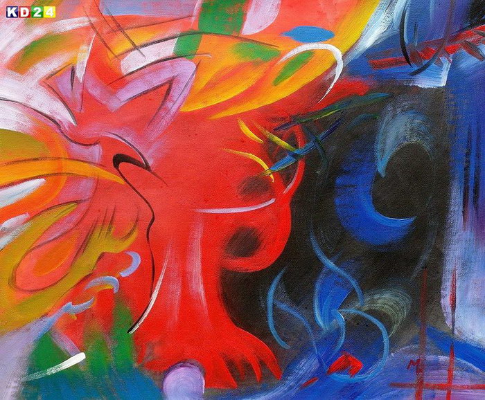 Franz Marc - Fighting Forms c82709 50x60cm Expressionismus Ölgemälde