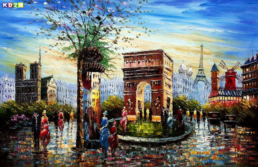 Modern Art Pariser Stadtleben d82791 60x90cm Ölgemälde handgemalt