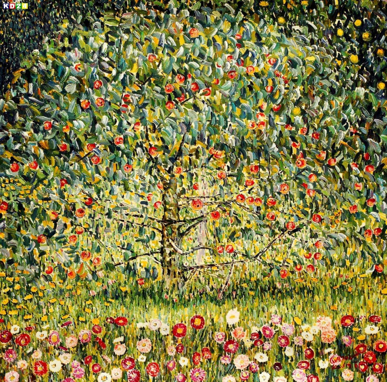 Gustav Klimt - Der Apfelbaum g82961 80x80cm bemerkenswertes Ölgemälde handgemalt Museumsqualität
