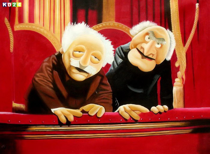 Muppet Opas Waldorf & Statler Pop Art i82862 80x110cm großartiges Ölbild