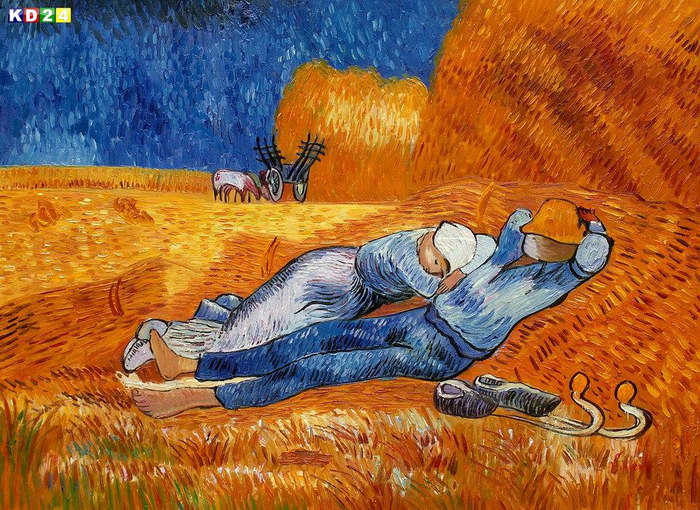 Vincent van Gogh - Ernterast i82871 80x110cm handgemaltes Ölgemälde