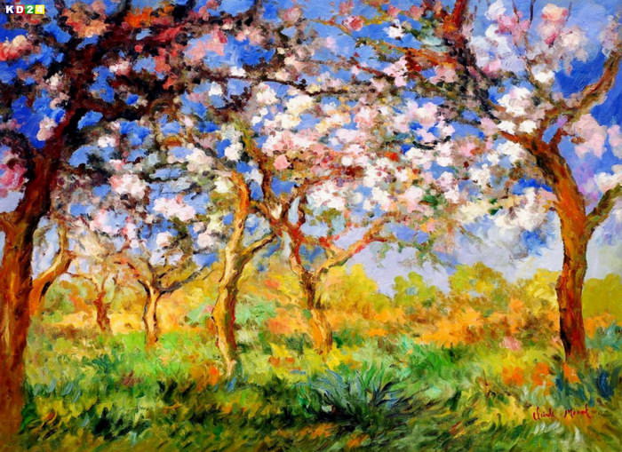 Claude Monet - Frühling in Giverny i82950 80x110cm exzellentes Ölgemälde