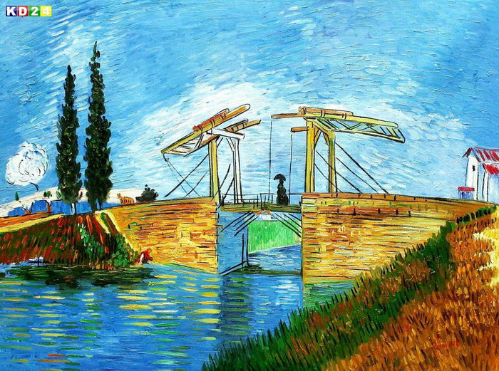Vincent van Gogh - Brücke von Langlois in Arles k82895 90x120cm Ölbild handgemalt