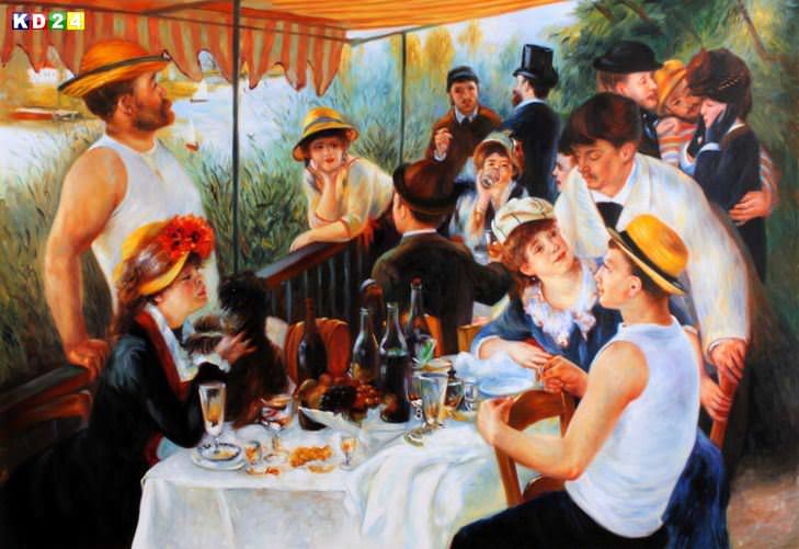 Pierre Renoir - Frühstück der Ruderer d82052s 60x90cm exzellentes Ölgemälde Museumsqualität