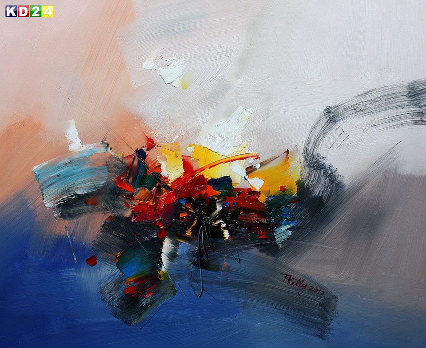 Abstrakt - Sounds of the world c82410 50x60cm abstraktes Ölgemälde