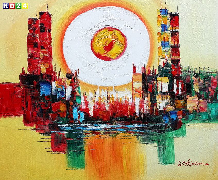 Modern Art - New York Time Square am Abend c82478 50x60cm Ölgemälde