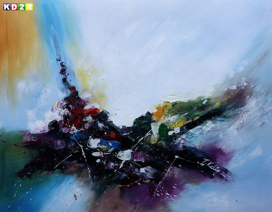 Abstract - Dark matter c82480 50x60cm abstraktes Ölgemälde handgemalt