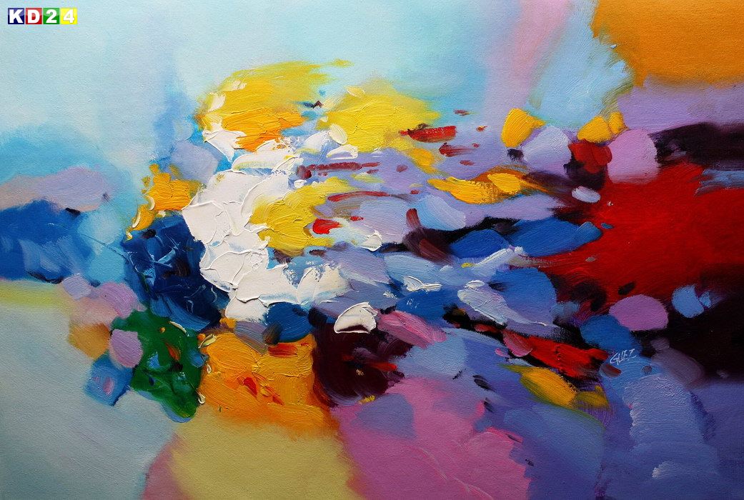 Abstrakt - Frühlingserwachen d82364 60x90cm exzellentes Ölgemälde handgemalt