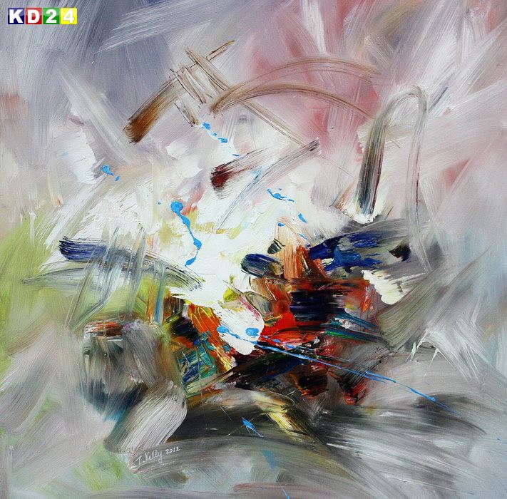 Modern Abstrakt - Blowing colors g82219 80x80cm exzellentes Ölgemälde handgemalt