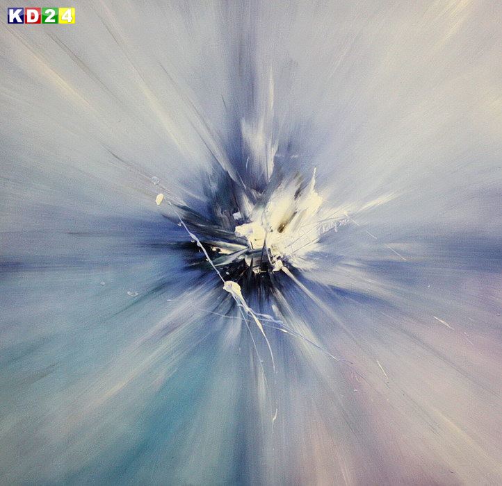 Abstract - The blue monosphere h82180 90x90cm abstraktes Ölgemälde handgemalt