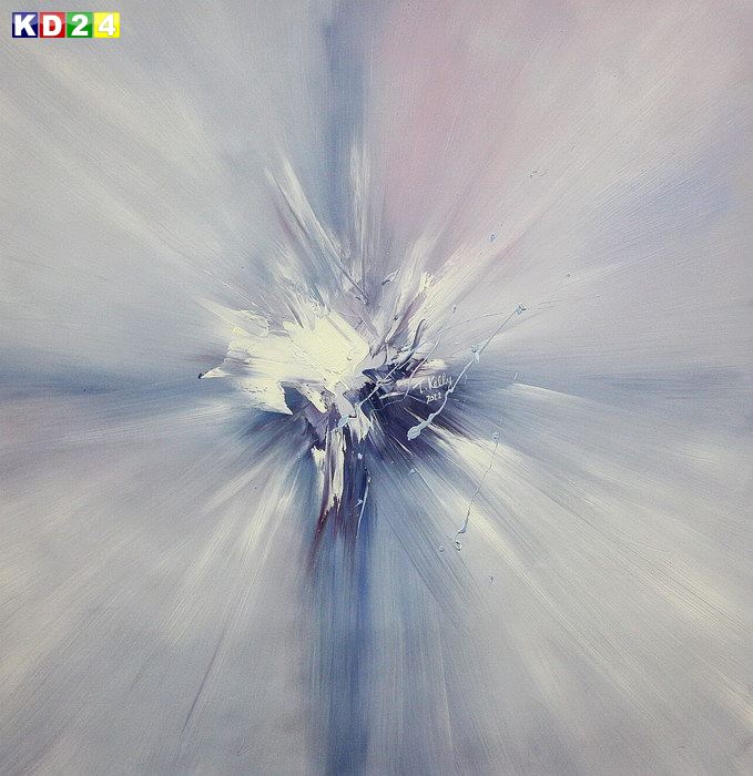 Abstract - The blue monosphere h82191 90x90cm abstraktes Ölgemälde handgemalt