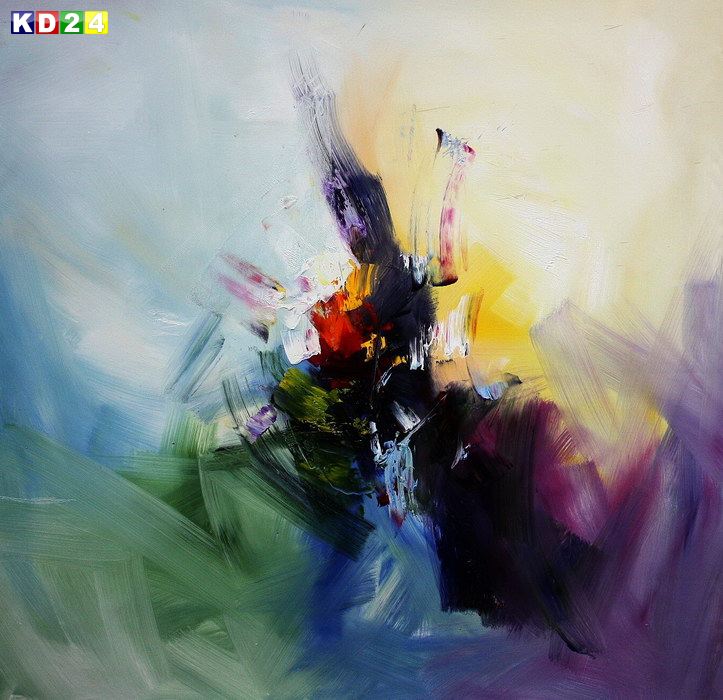 Abstrakt - Rhythm of light x82068 100x100cm abstraktes Ölbild handgemalt