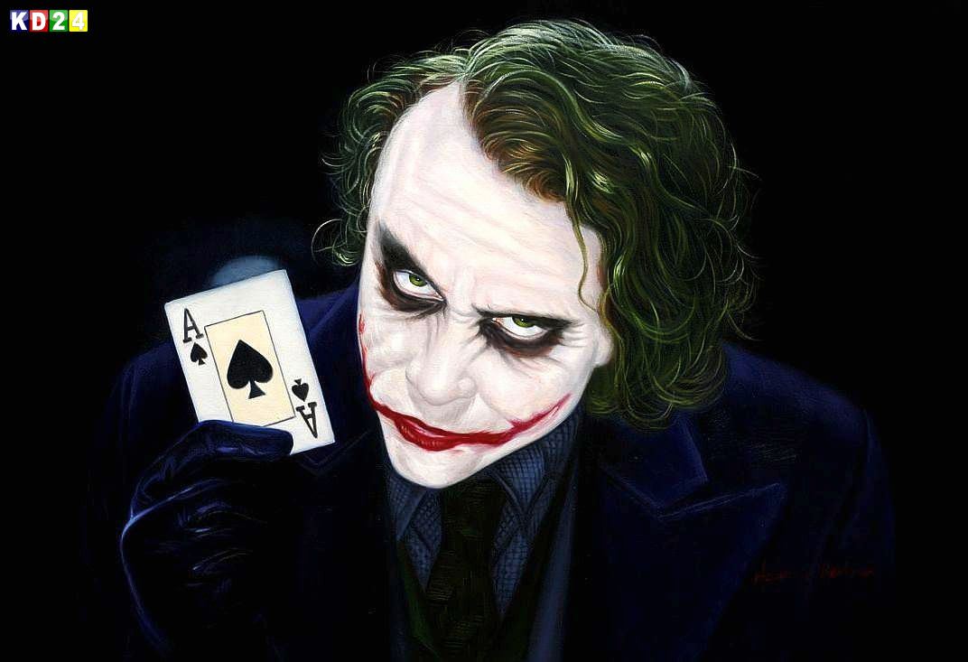 Homage of the Dark Knight - The Joker Heath Ledger d81933 60x90cm exquisites Ölgemälde