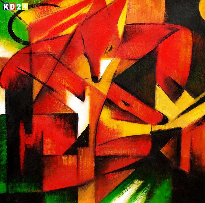 Franz Marc - Füchse g81856 80x80cm Expressionismus Ölgemälde handgemalt