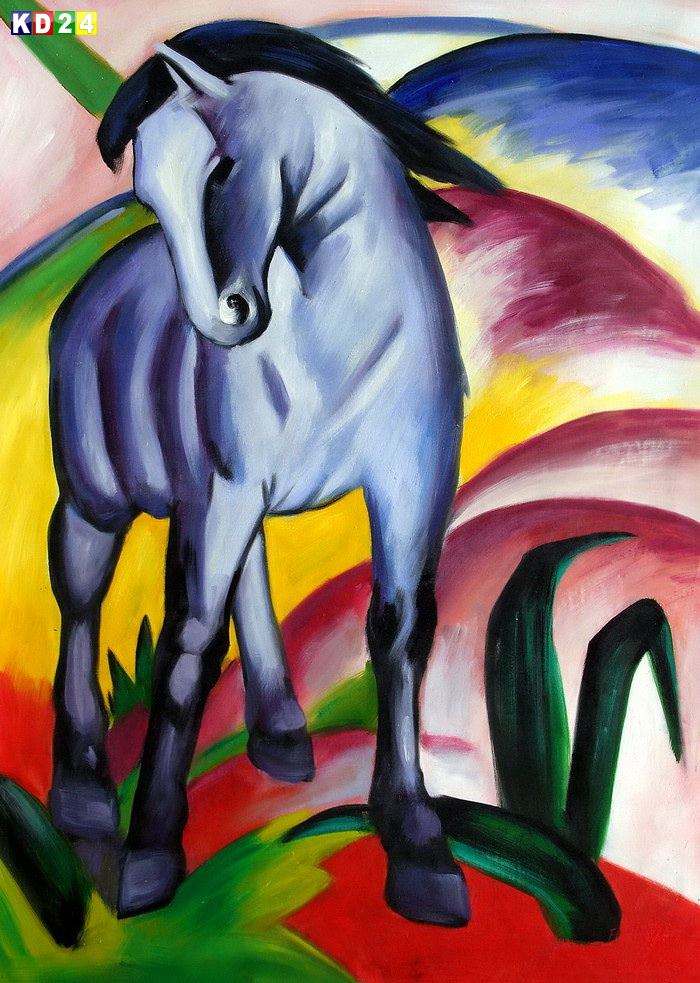 Franz Marc - Blaues Pferd i81875 80x110cm Expressionismus Ölgemälde