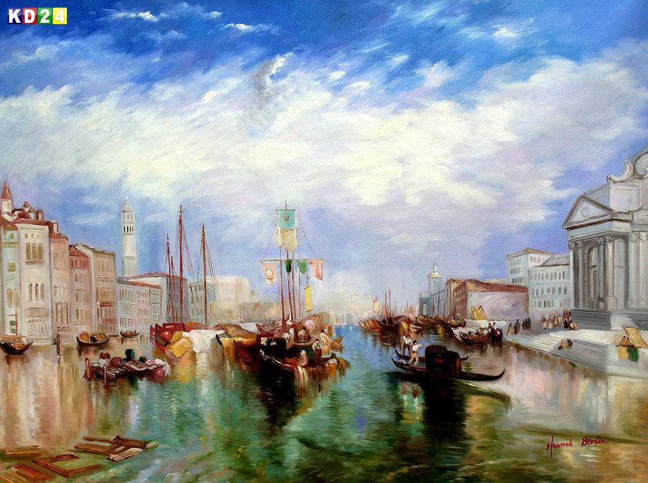 William Turner - Canal Grande in Venedig k81891 90x120cm exzellentes Ölgemälde handgemalt