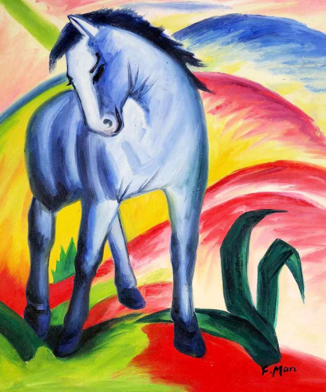 Franz Marc Blaues Pferd c97749 50x60cm Expressionismus