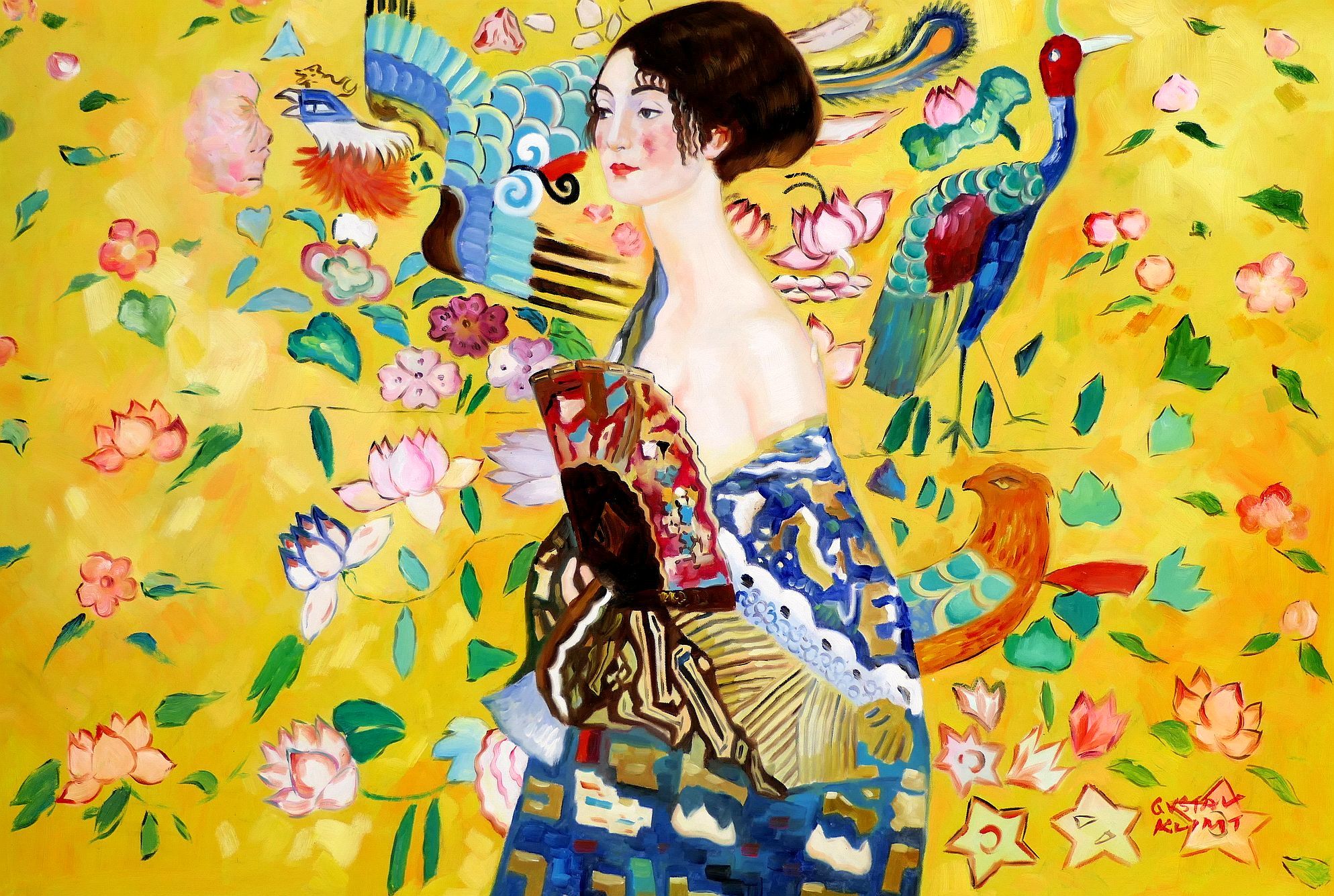 Gustav Klimt Frau Mit Facher Kaufen Auf Ricardo