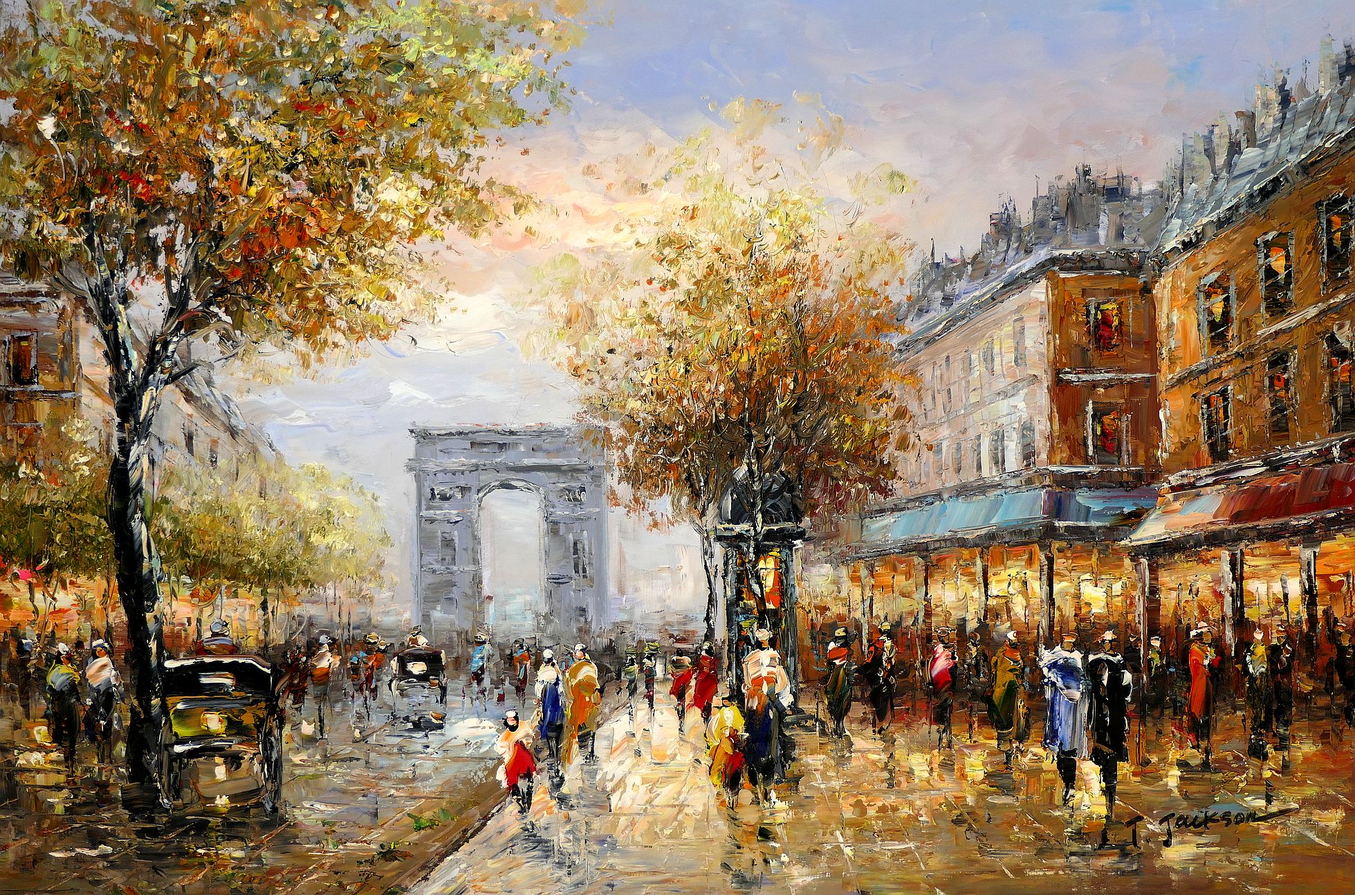 Modern Art - Am Arc de Triomphe Paris d97833 60x90cm Gemälde handgemalt